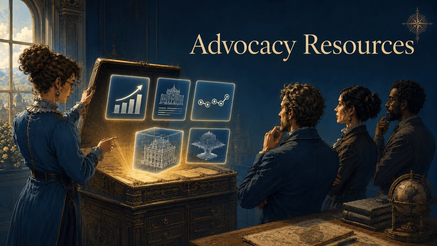 Illustration for the GDS resource article: Scanning Advocacy Resources for Management \