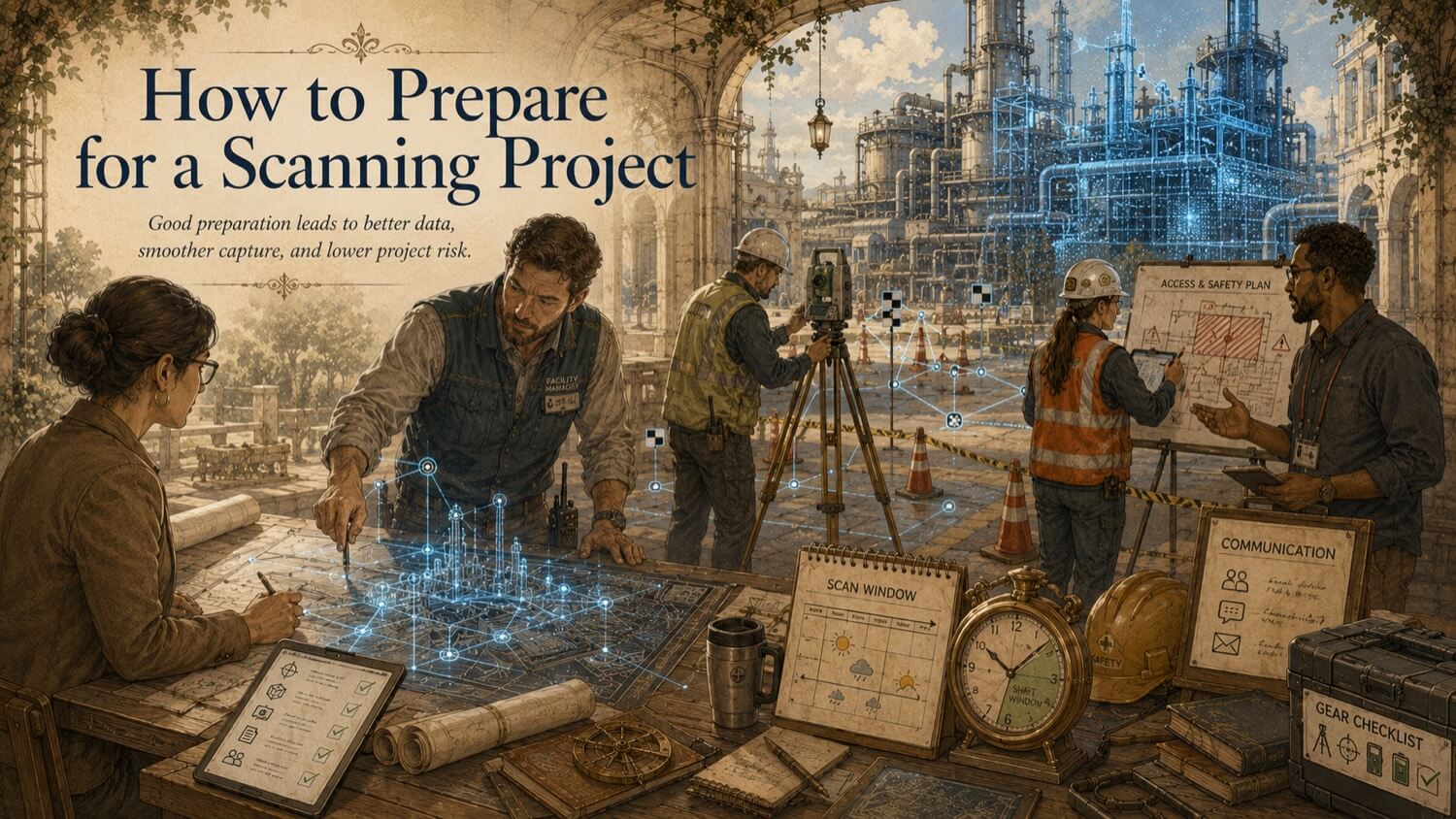 Illustration for the GDS resource article: How to Prepare for a 3D Scanning Project \