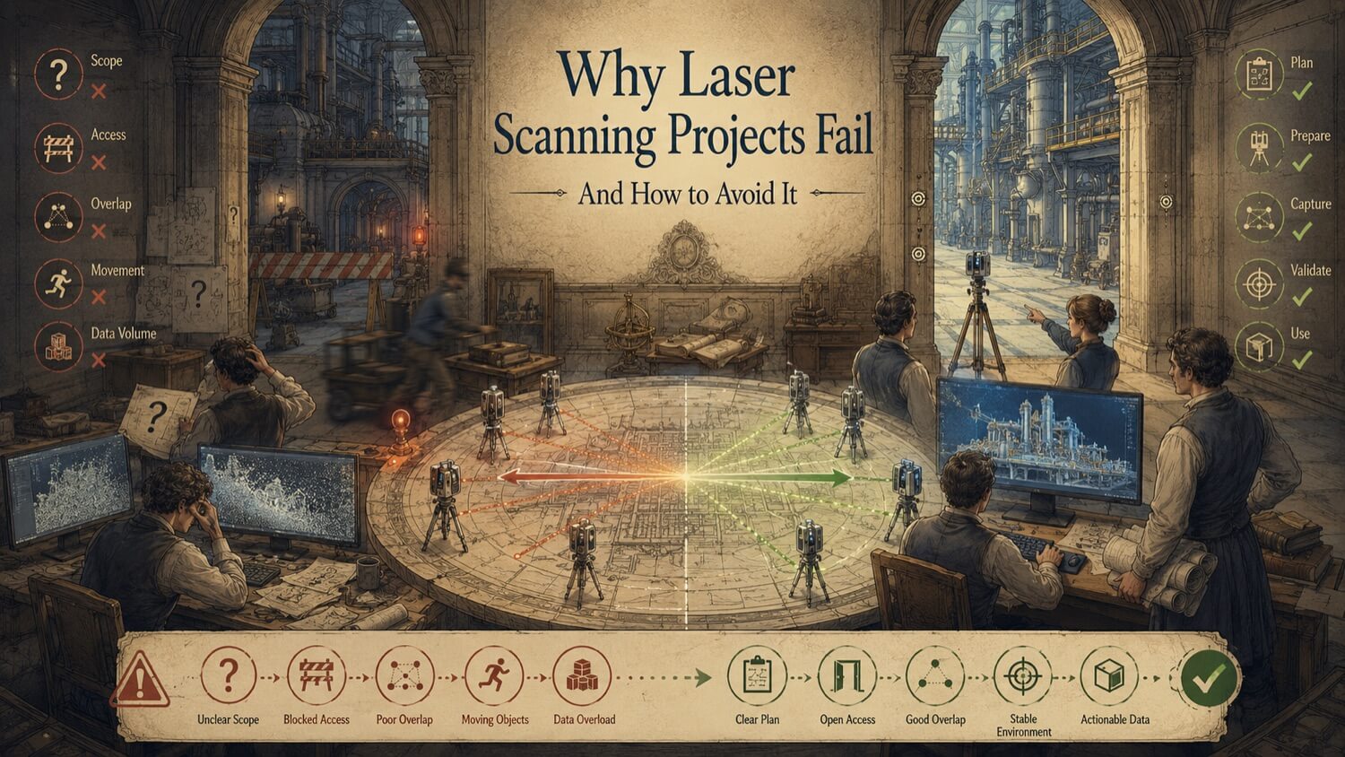 Illustration for the GDS resource article: Why Laser Scanning Projects Fail \