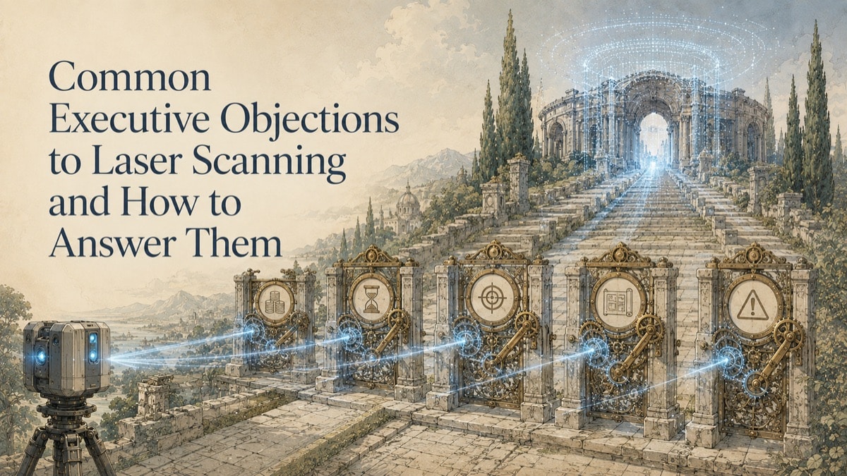 Illustration for the GDS resource article: Common Executive Objections to Laser Scanning and How to Answer Them