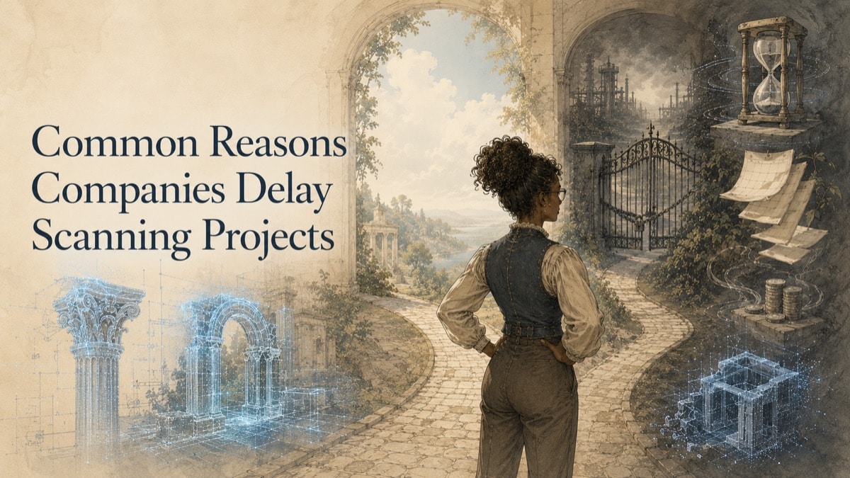 Illustration for the GDS resource article: Common Reasons Companies Delay Scanning Projects