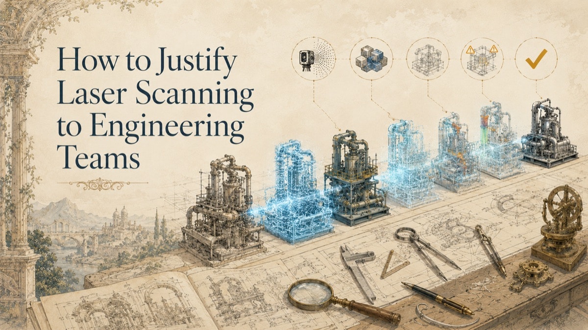 Illustration for the GDS resource article: How to Justify Laser Scanning to Engineering Teams