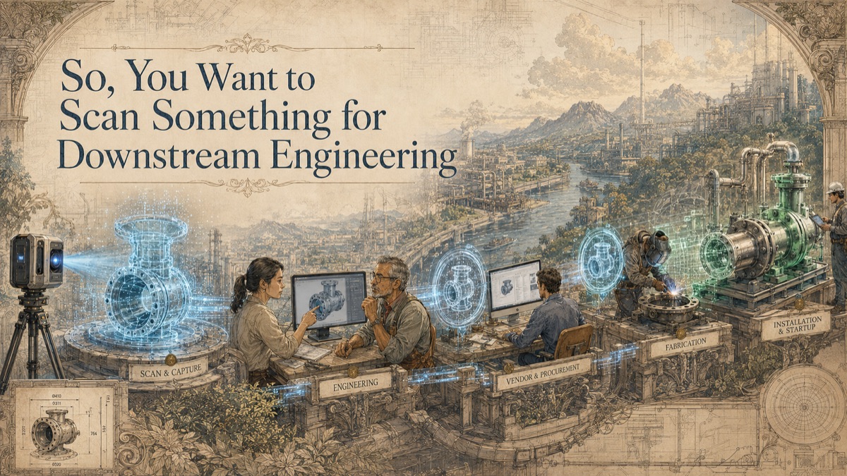 Illustration for the GDS resource article: Laser Scanning for Downstream Engineering Workflows