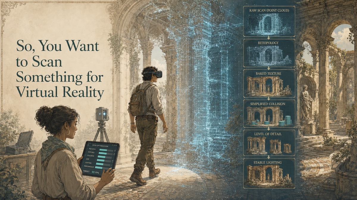 Illustration for the GDS resource article: 3D Scanning for Virtual Reality: Enterprise Production Guide
