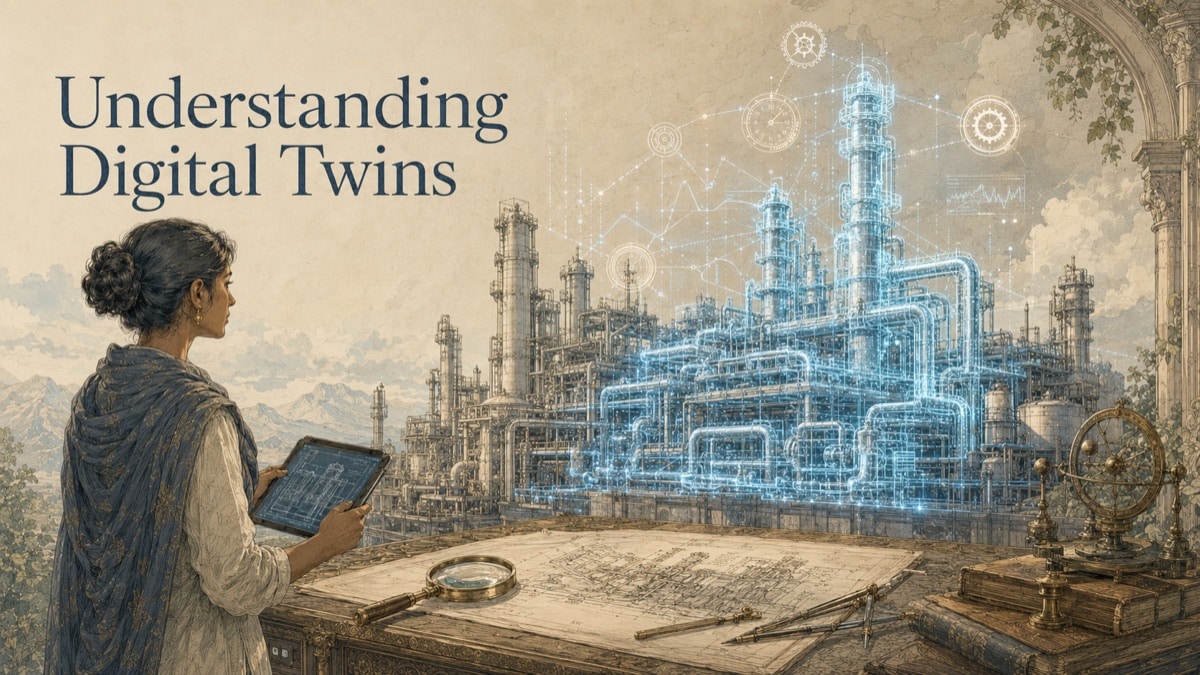 Illustration for the GDS resource article: Understanding Digital Twins