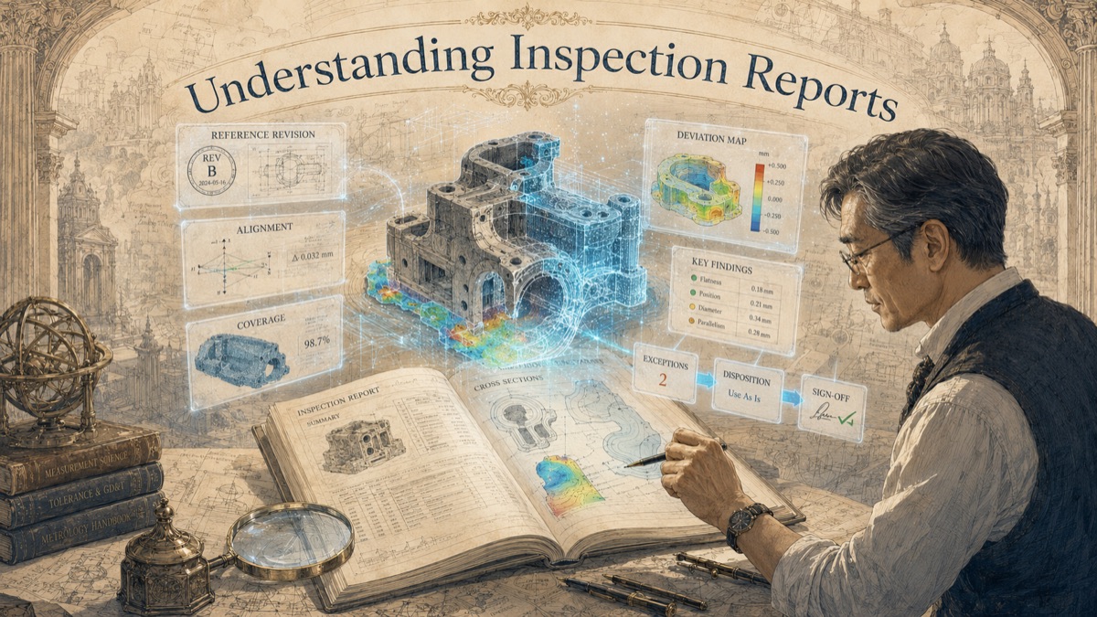 Illustration for the GDS resource article: Understanding Inspection Reports from Laser Scanning