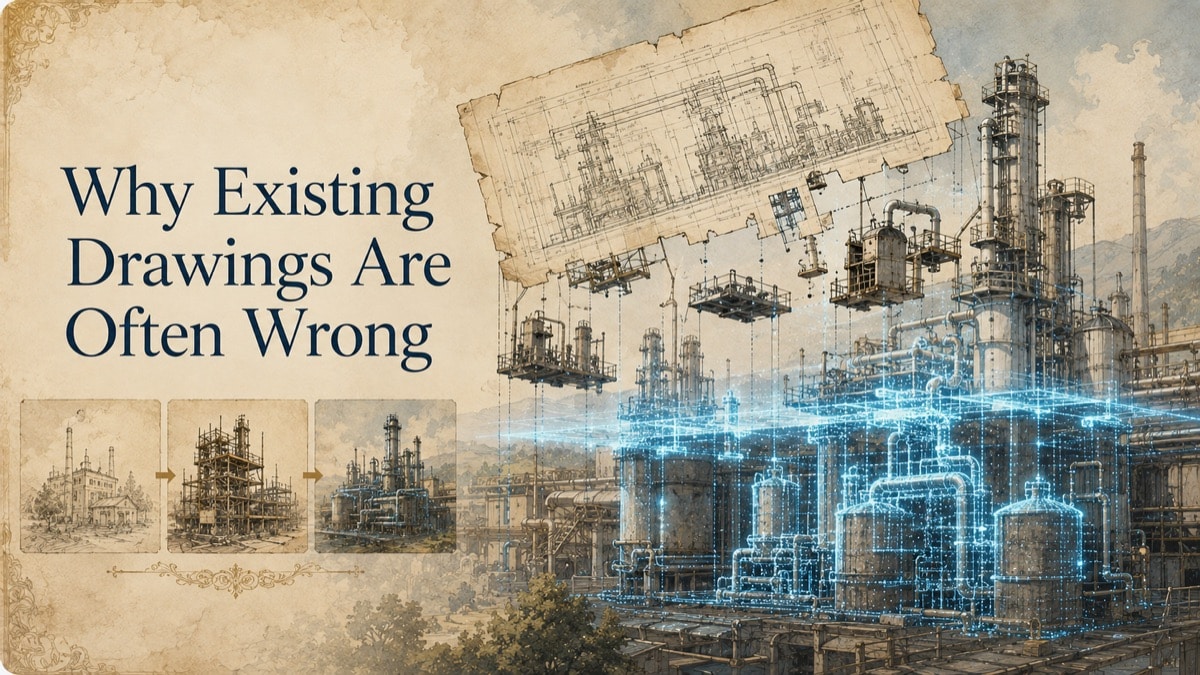 Illustration for the GDS resource article: Why Existing Drawings Are Often Wrong